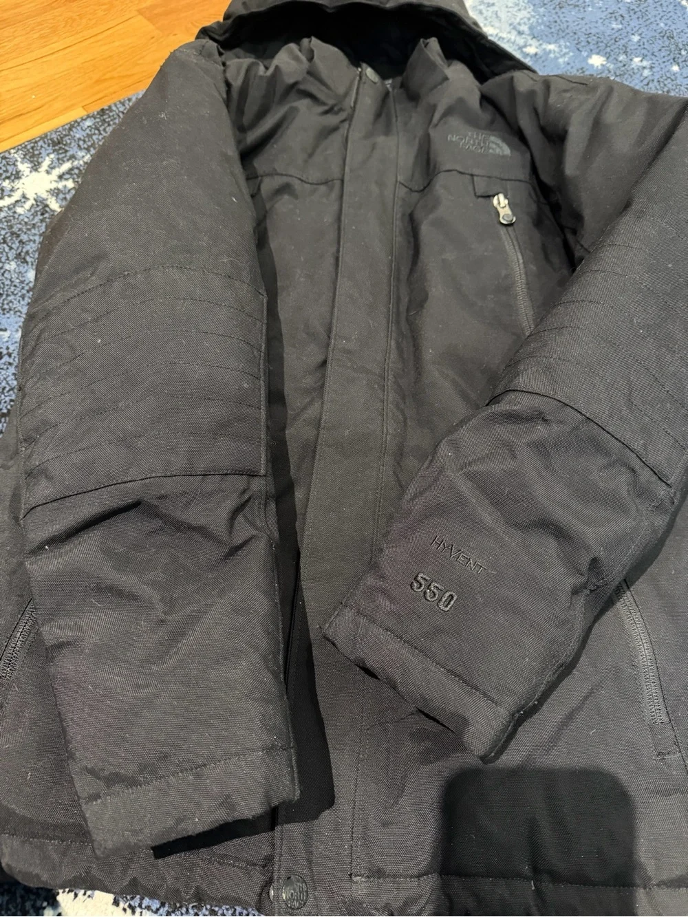 The North Face Kids Black Hooded Puffer Coat